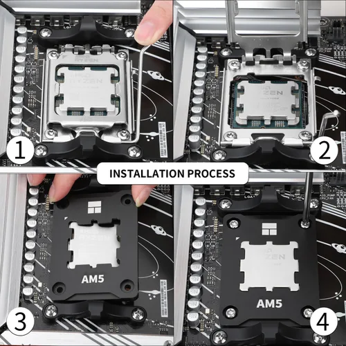 Miniatura 7 de Thermalright ASF Black V2 AM5 Portaprocesador, Marco de Seguridad Fijo AM5, Marco de Seguridad AM5, Marco de Sujeción Correctivo Anti-Doblado, Marco