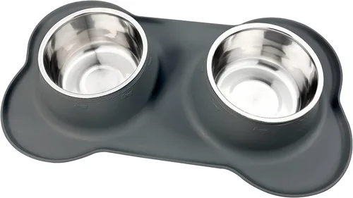 Miniatura 19 de AsFrost Cuencos para comida de perro de acero inoxidable Cuencos para mascotas y cuencos para agua de perro sin derrames ni deslizamiento, cuencos