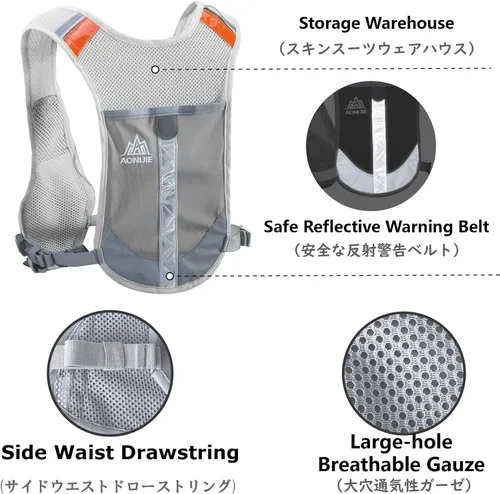 Miniatura 4 de JEELAD Running Hydration Vest Trail Backpack for Women and Men Jogging Trail Race Marathon Cycling Hiking