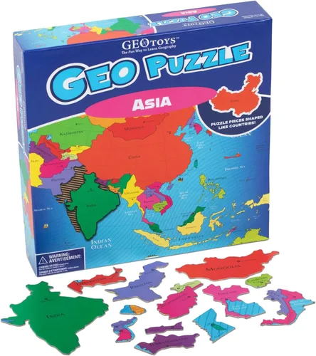 Miniatura 8 de GeoToys GeoPuzzle, juego de 6 rompecabezas de campo, juego de geografía y mapas, juegos educativos y actividades de aprendizaje para niños, regalos