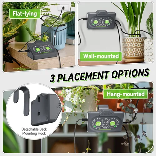 Miniatura 7 de RAINPOINT Kit inteligente de riego automático para plantas de interior, control WiFi/App y control local, sistema de riego por goteo sin grifo