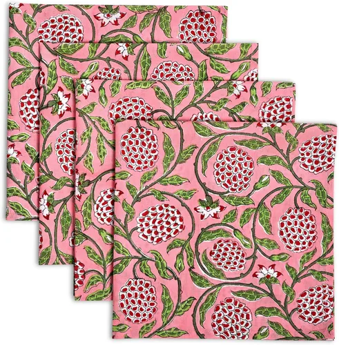 Miniatura 9 de Ridhi - Servilletas de 100 % algodón con estampado de espárragos verdes de 18 x 18 pulgadas (juego de 4) servilletas de cocina reutilizables