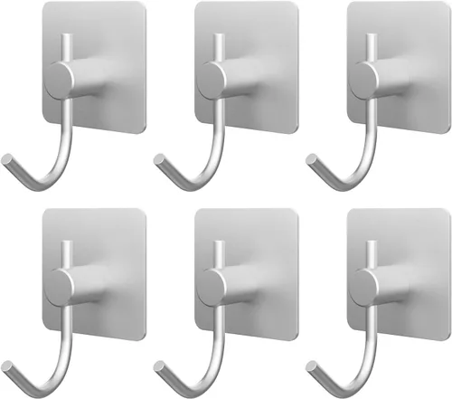 Miniatura 11 de VAEHOLD - Paquete de 4 ganchos de pared, resistentes, impermeables, de aluminio para colgar abrigos, sombreros, llaves, ropa, gancho de pared