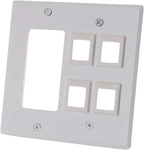 Miniatura 11 de C2G 03721 Placa de pared Keystone de dos puertos, color blanco