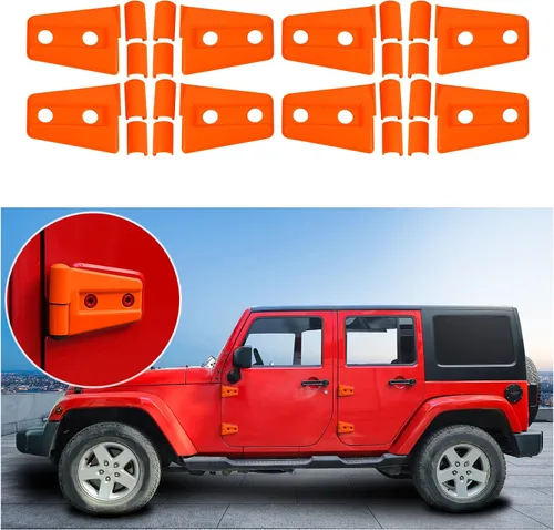 CheroCar Cubiertas de bisagra de puerta para Jeep JK, protector para Jeep Wranlger Unlimited Rubicon Sahara accesorios deportivos 2007-2018 JK JKU 8