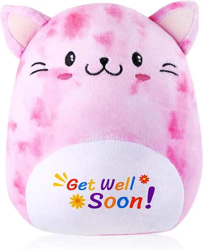Almohada de peluche con diseño de gato y vaca, regalo de condolencias, regalo de regalo para niños, niñas y mujeres (gato)