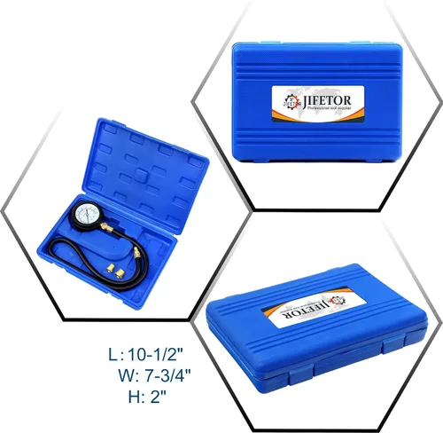 Miniatura 7 de JIFETOR Kit de probador de presión de aceite, prueba de diagnóstico profesional del motor, herramienta de medidor de presión de 100 PSI