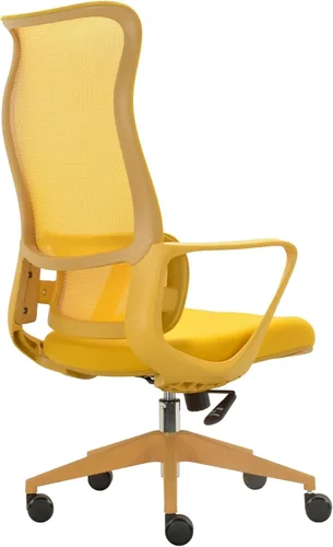 Miniatura 4 de Modern Executive Office Chair with Adjustable Height Lumbar Support 3D Armrests Ergonomic Curved Back Swivel Base Conference Room Task Chair Yellow