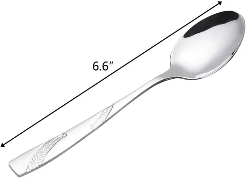 Miniatura 2 de Bringer Juego de 12 cucharas de postre, acero inoxidable, 6.6 pulgadas
