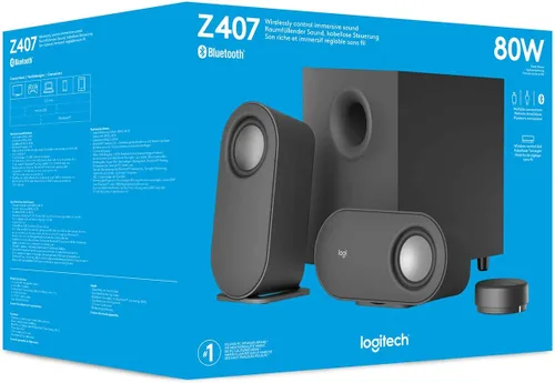 Miniatura 8 de Logitech Altavoces Bluetooth Z407 para computadora con subwoofer y control inalámbrico, sonido inmersivo, audio premium con múltiples entradas
