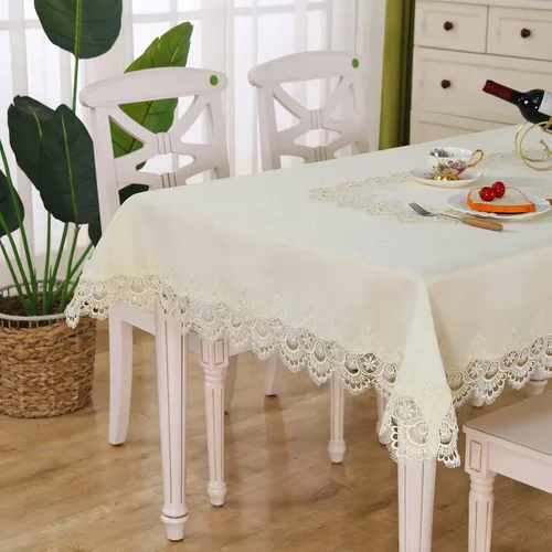 Miniatura 3 de Mantel rectangular de encaje para verano, otoño, decoración de flores, mantel de macramé para comedor, fiesta de cocina, al aire libre, cena