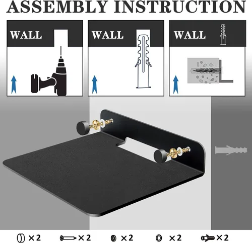 Miniatura 4 de Estante flotante pequeño para altavoces, estante de montaje en pared antideslizante de 6 pulgadas para cámaras, monitores de bebé, altavoz