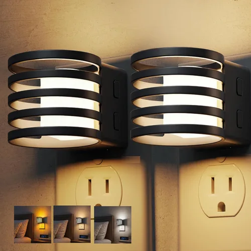 Miniatura 19 de L LOHAS LED Luz nocturna, luces nocturnas de burbujas enchufables a la pared, 3000 K/4000 k/5000 K, luz nocturna de temperatura de color ajustable