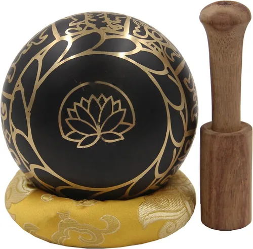 Miniatura 4 de DharmaObjects Tibeta Meditación Curación Chakra Terapia Cuenco Mazo y Caja de Cojín Set de Regalo (8 Símbolos de la Suerte)