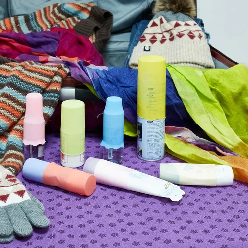 Miniatura 6 de Fundas de silicona para botellas de viaje, fundas transparentes para botellas de artículos de tocador, artículos esenciales de viaje