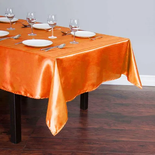 Miniatura 2 de Balsa Circle Mantel rectangular lavable de satén de color liso para fiesta de Halloween, 6 piezas de 60 x 102 pulgadas, color naranja, suministros