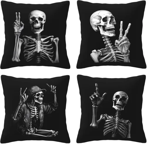 Miniatura 23 de Ouqiuwa Juego de 4 fundas de almohada coloridas con diseño de pájaros de 12 x 12 pulgadas, cuadradas, decorativas, con hojas de arce otoñales