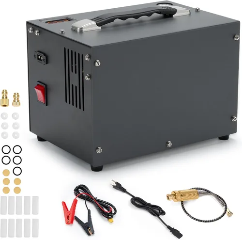 Compresor de aire PCP, compresor de pistola de aire, portátil 4500Psi/30Mpa, sin agua/aceite, arranque de un botón, disco de estallido, ventilador