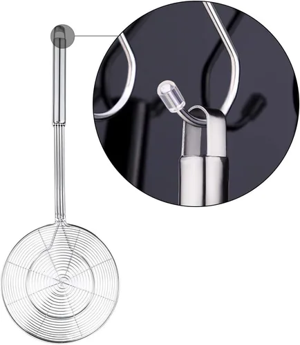 Miniatura 4 de Swify - Colador de araña, cuchara asiática de acero inoxidable con asa para freidora de cocina, pasta, espaguetis, fideos, 5.5 pulgadas