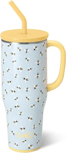 Miniatura 13 de Swig Life - Taza Mega de 40 onzas, Taza de 40 oz con asa y pajita, apta para portavasos, apta para lavavajillas, taza aislante extra grande