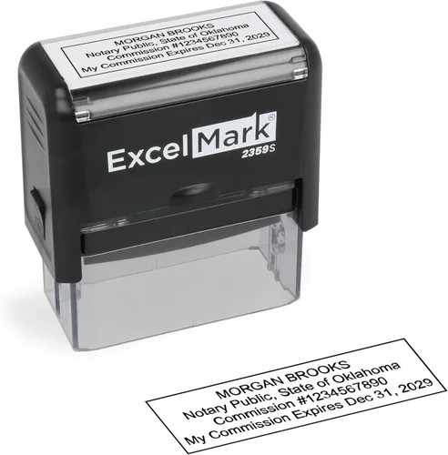 Miniatura 68 de ExcelMark Sello Notarial para los 50 Estados - Sello Oficial del Estado - Texas Negro