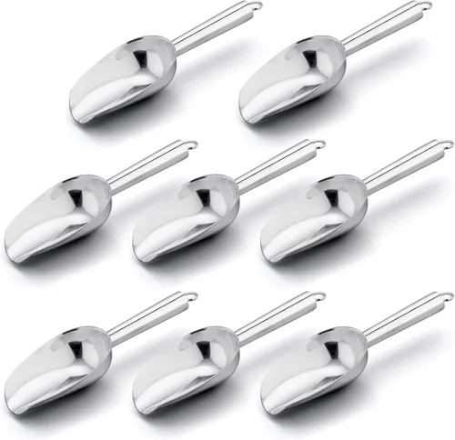 Miniatura 17 de E-far Mini cuchara, 3 onzas de acero inoxidable para cocina, ideal para caramelos, cubitos de hielo, harina, azúcar, grano de café, proteína