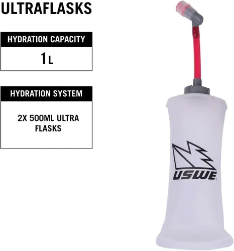Miniatura 7 de USWE Pace - Mochila de hidratación para correr con 2 x 16.9 fl oz UltraFlask, mochila para hombre y mujer