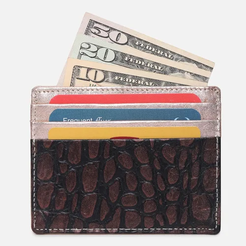 Miniatura 7 de Tarjetero de cuero genuino para hombres y mujeres, bolso minimalista para tarjetas, carteras para hombre, diseño ultrafino, ideal para viajes