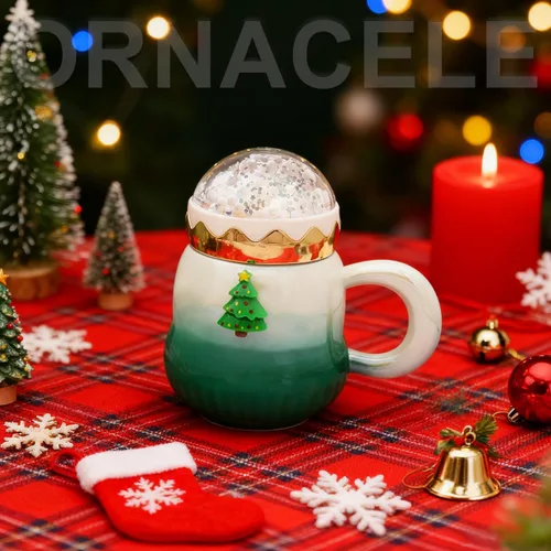Miniatura 4 de Taza de Navidad, lindas tazas de té de cerámica con tapa de Santa, taza novedosa para leche, café, chocolate caliente, regalo de Navidad