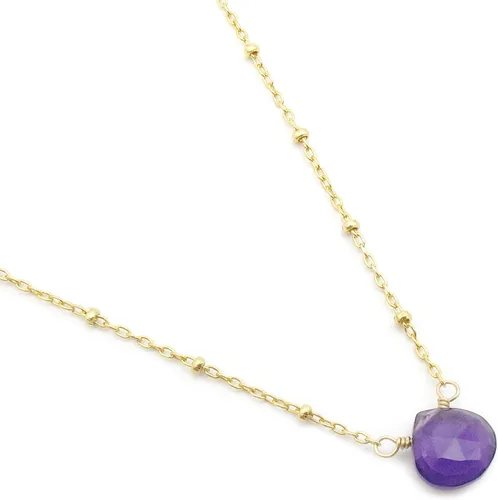 Miniatura 9 de Collar con colgante de piedra natal con piedra preciosa genuina, relleno de oro de 14 quilates, 18 pulgadas