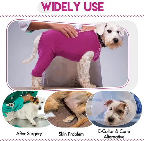 Miniatura 7 de IDOMIK Traje de recuperación para perro, manga de pierna de perro para dejar de lamer las piernas traseras, manga protectora para heridas