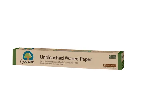 If You Care Rollos de papel encerado, paquete de 12 rollos de 75 pies cuadrados, sin blanquear, sin cloro, hojas enceradas con revestimiento de soja