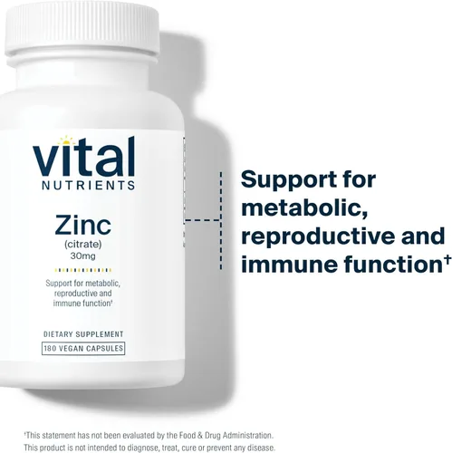 Miniatura 5 de Vital Nutrients Citrato de zinc de 30 mg – Suplemento de apoyo inmunológico de fácil absorción – Suplemento de zinc vegano – Sin gluten, lácteos