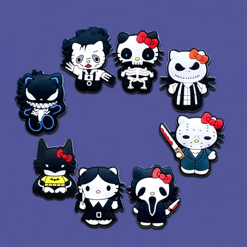 Miniatura 4 de Dijes de zapatos de dibujos animados de Halloween para decoración de sandalias, pulseras, dijes de terror para adultos, adolescentes, niños