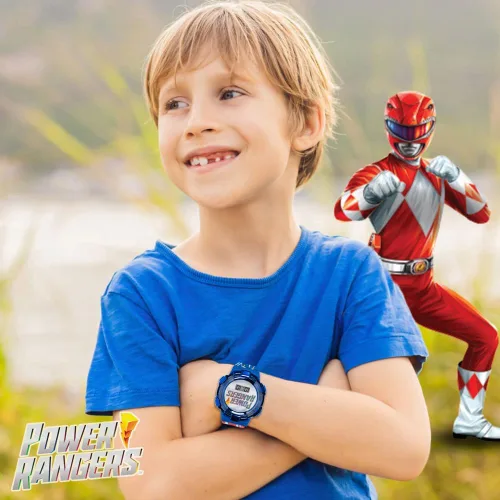 Miniatura 4 de Power Rangers - Reloj para niños, bisel iluminado con luces giratorias, pantalla LCD, fácil de leer, correa de plástico ajustable, perfecto