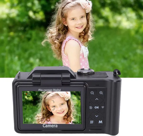 Miniatura 7 de EBTOOLS Cámara digital 4K, 64Mp, pantalla abatible de 3 pulgadas, rotación de 180, zoom digital 18X, enfoque automático, grabación de video, gran