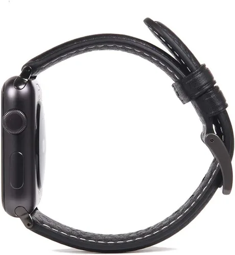 Miniatura 3 de SLG Minerva Box - Correa italiana de cuero para Apple Watch de 1.496 pulgadas, 1.575 pulgadas, 1.614 pulgadas, 1.654 pulgadas, correa curtida Negro