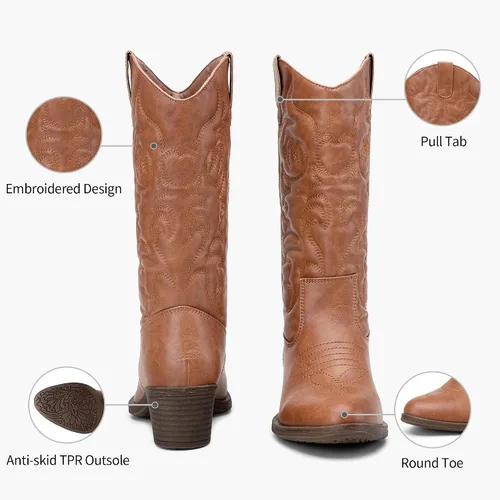 Miniatura 3 de Vepose Botas vaqueras 9801 hasta la rodilla para mujer