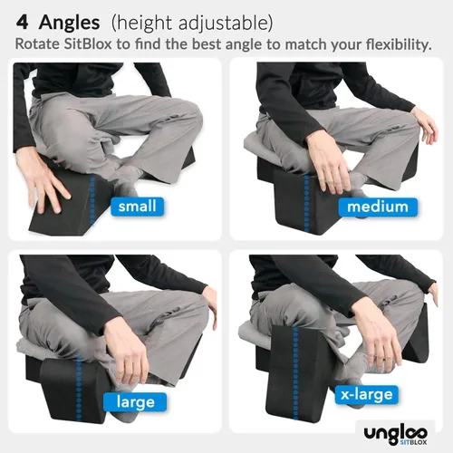 Miniatura 6 de Ungloo Cuñas de bloque de yoga de apoyo para meditación sentada: eleva las rodillas, reduce la presión de la cadera y mejora la postura de las Gris