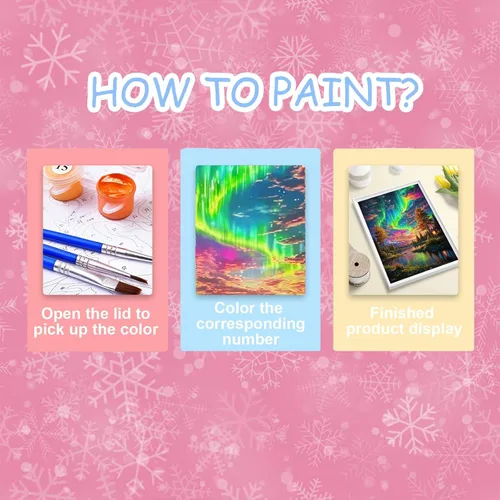 Miniatura 7 de HITO Kit de pintura de paisaje por números para adultos, Aurora para adultos, kits de pintura por números sobre lienzo para regalo, decoración