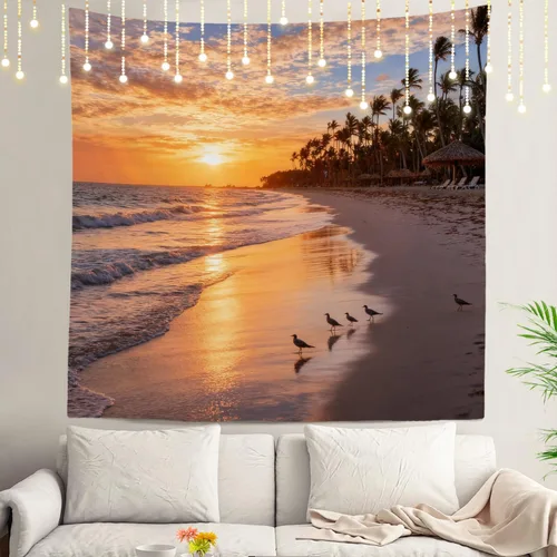 Miniatura 48 de Shrahala Tapiz de pared con paisaje de lago de otoño, bosque amarillo, para colgar en la pared, tapiz grande, decoración de fibra de poliéster