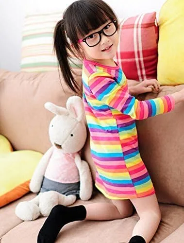 Miniatura 3 de playera de algodón con diseño de arco iris para niñas