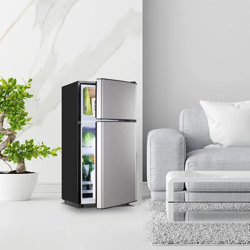 Miniatura 8 de DEMULLER - Refrigerador pequeño de 2.4 pies cúbicos con congelador, refrigerador para dormitorio con estantes de plástico removibles, ideal