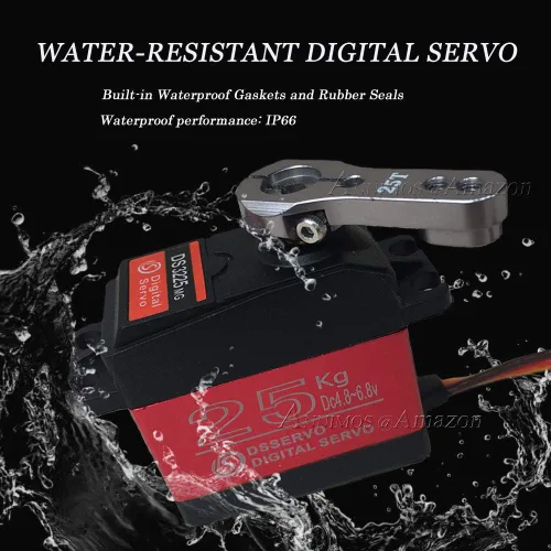 Miniatura 2 de 55.1 lbs Digital Servo Full Metal Gear Alto Par Impermeable para RC Car Crawler Robot Control Ángulo 270 °