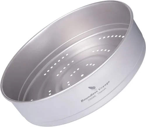 Miniatura 9 de iBasingo Juego de ollas de sopa de titanio con mango plegable para colgar, utensilios de cocina portátiles ligeros para 3-5 personas en camping