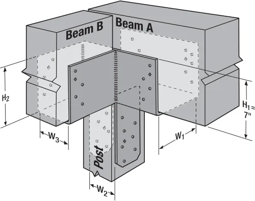 Miniatura 6 de Simpson Strong-Tie ECCLRQ666SDS - ECCLLQ Tapa de columna de extremo en forma de L para vigas 6X y poste 6X con tornillos SDS, soporte de marco
