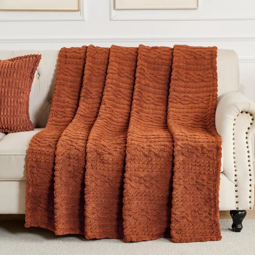 Miniatura 13 de Manta de Tiro Beige de 50 x 70 pulgadas, forro polar suave y esponjoso, bonita y estética, perfecta para sofá, sillón, silla, cama, sala de estar