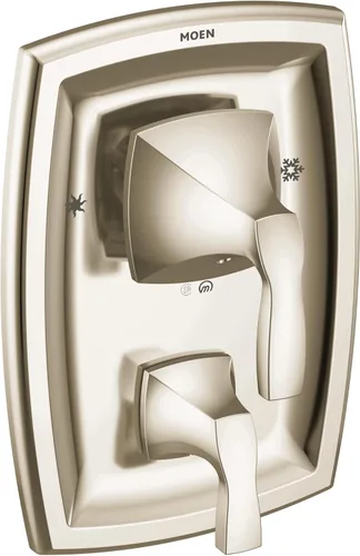Moen T2690NL Voss Posi-Temp con kit de ajuste de válvula de transferencia de 3 funciones incorporada, requiere válvula, níquel pulido