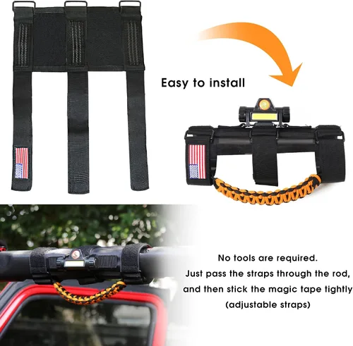 Miniatura 8 de sukemichi Asas de agarre de barra de agarre con luz para Jeep Wrangler Accesorios TJ JK JL YJ Unlimited Rubicon Sahara 2 puertas 4 puertas Jeep