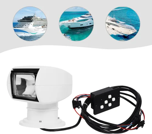Miniatura 2 de Foco remoto, 100 W, 2500 lm, 3200 K, reflector halógeno, foco marino, foco de 12 V CC para barco, yate, luz marina, 72° arriba/abajo + rotación